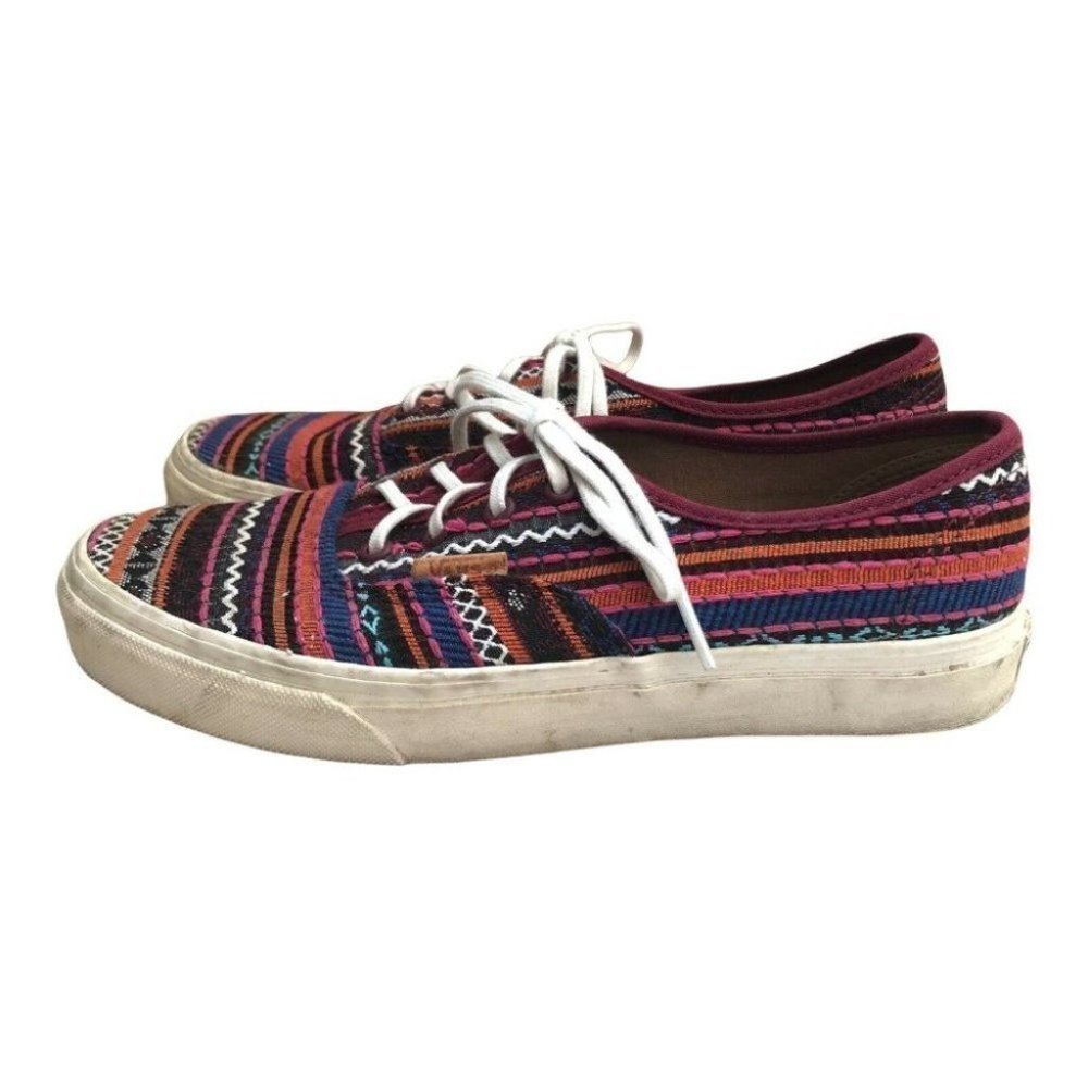 Vans Italian Weave Sneakers Canvas Lace Up Skate Tribal Ethnic